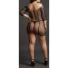 Le Désir Robe Grande Taille DUO NET SLEEVED - Noir